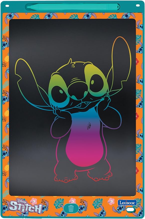 Lexibook, Disney Stitch Magic Slate, Art and Craft Toy for Girls and Boys, A4 Size with Multicolored Drawings, Blue / Orange, CRT10D