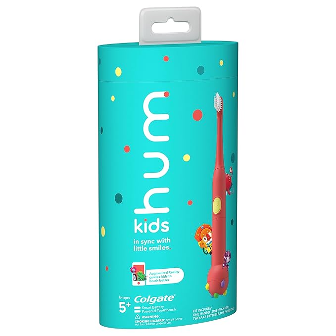 Hum by Colgate Kids Battery Powered Smart Toothbrush, Coral