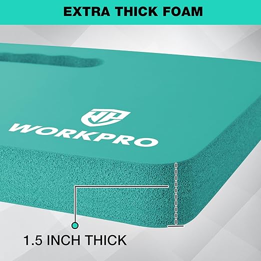 WORKPRO Extra Thick Kneeling Pad, 2-Pack, Soft Foam Cushioning for Knee, Large Foam Kneeler Mat for Gardening, Bathing Baby, Workout Supplies, 17.5 x 11 x 1.5 in, Robin's egg Blue