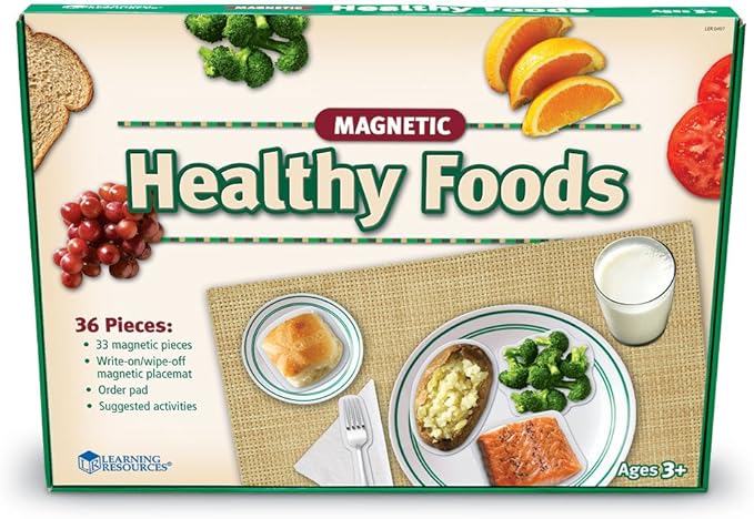Learning Resources Magnetic Healthy Foods, Magnetic Food, 34 Pieces, Ages 3+