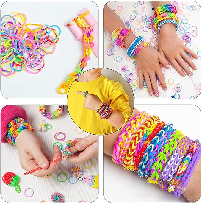 3000PCS Loom Rubber Bands Kit with 75 Clips,5 Hooks, Premium Bracelet Making Kit for Kids Weaving DIY Crafting Gift(Mix 1)