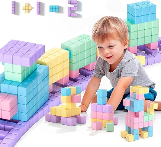 50 PCS Magnetic Block, 1 Inch Toddler Magnetic Building Cubes, Montessori Toys for Kids 3+, STEM Sensory Autism Magnetic Toys, Christmas Birthday Gift for Boys and Girls