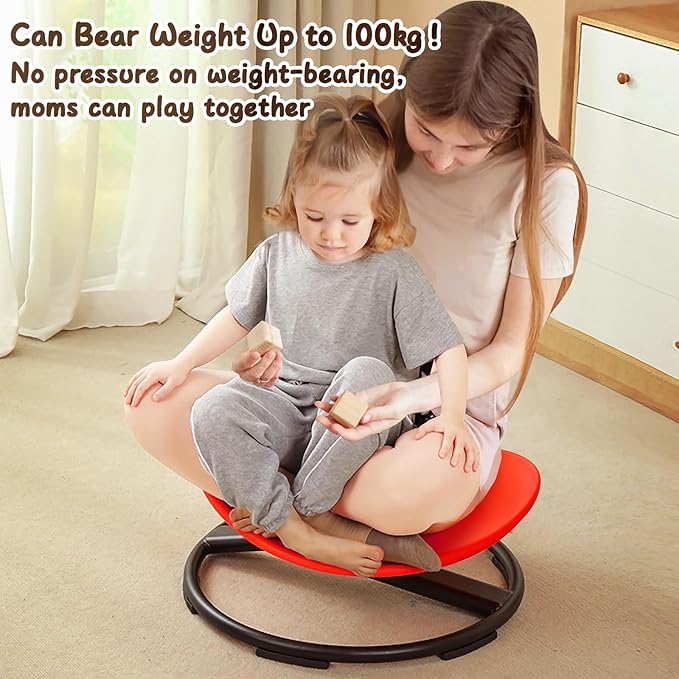 Kids Sensory Chair for Autism Kids Swivel Chair, Sensory Spin Chair Seat Improve Physical Coordination Wobble Chair for Kids Sit and Spin Relief of Motion Sickness