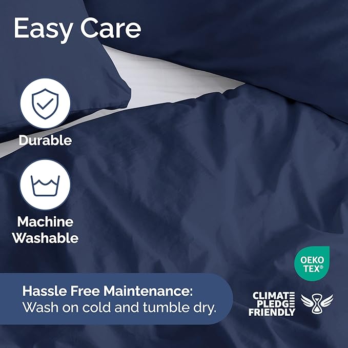 Duvet Cover Twin/Twin XL Size Set - Extra Soft Duvet Cover 68 x 90 with 1 Pillow Sham - Hotel Luxury, Easy Care and Fade Free w/ Zipper Closures & Ties - Comfy, Cozy Breathable Bedding Set (Navy Blue)