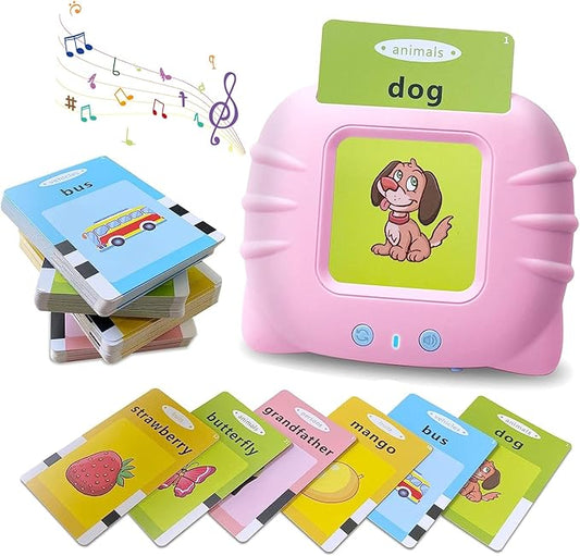 Talking Cards for Toddlers,Christmas Birthday Gifts for Boys Age 1-5,Educational Learning Interactive Toys for Kids Autism Toys Speech Therapy Toys Autism Toys with 224 Sight Words-Pink