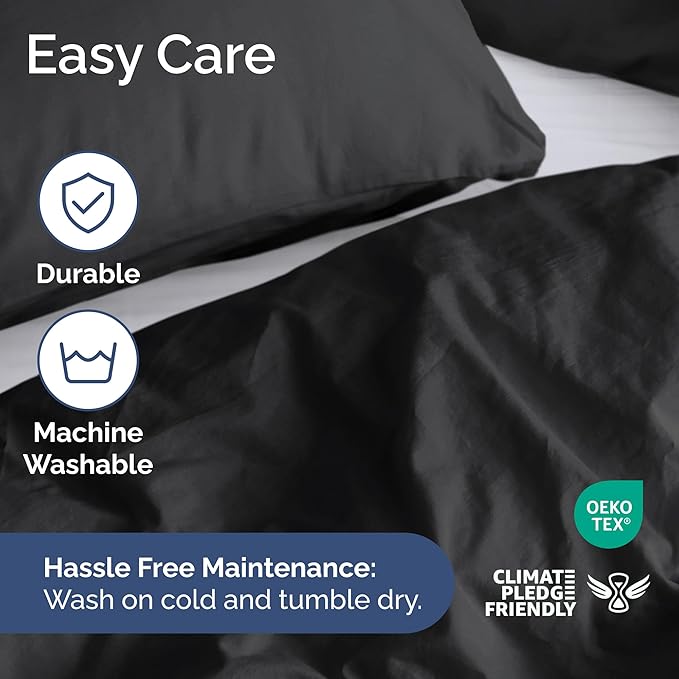 Duvet Cover Cal King Size Set - Extra Soft Cal King Size Duvet Cover 104 x 98 with 2 Pillow Shams - Hotel Luxury Easy Care and Fade Free w/Zipper Closures & Ties - Breathable Bedding Set (Charcoal)