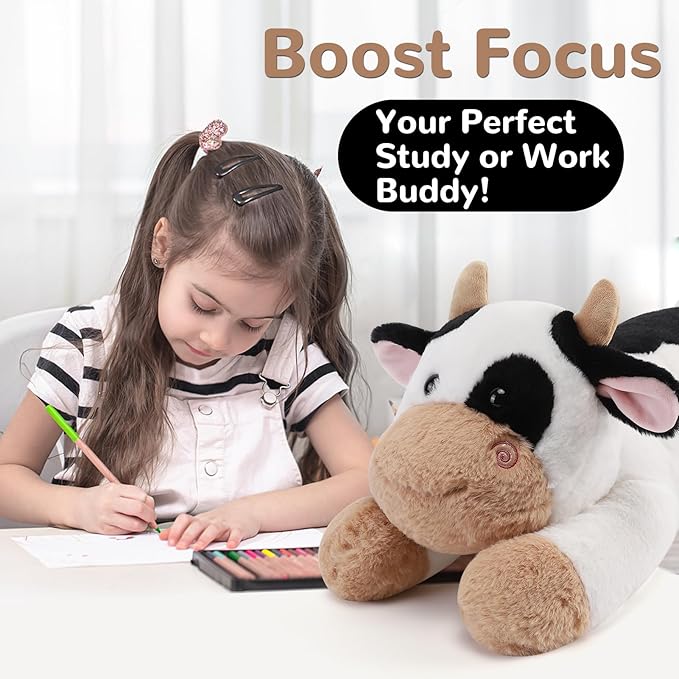 Cow Weighted Stuffed Animals - 12 Inch 1.0 Pounds Weighted Plushies Cow Stuffed Animals - Small Plush Pillow - Cute Plush Toys Gifts for Kids & Adults (12" 1.0 lbs)