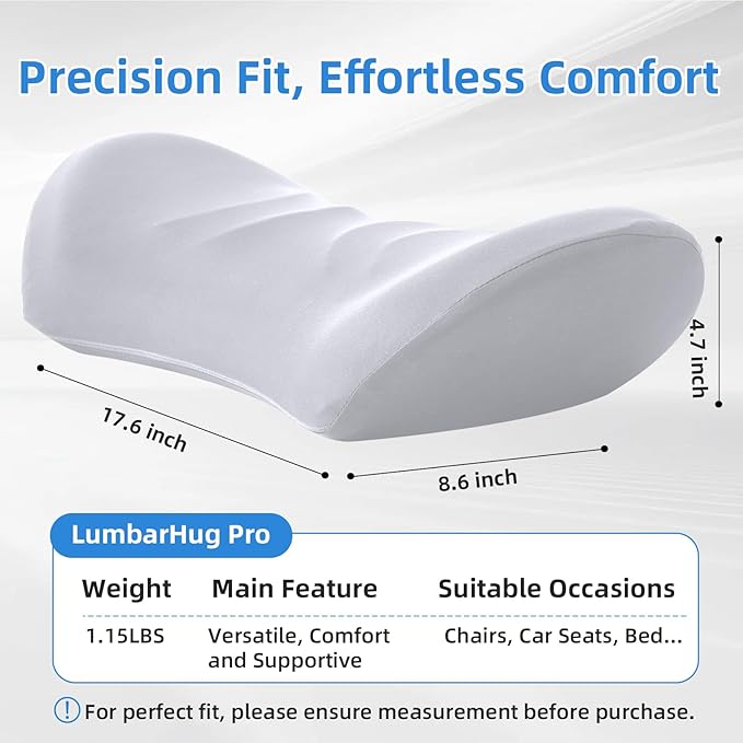 Lumbar Support Pillow for Office Chair - Lumbar Pillow for Car - Ergonomic Lumbar Support Pillow for Car Back Support Cushion