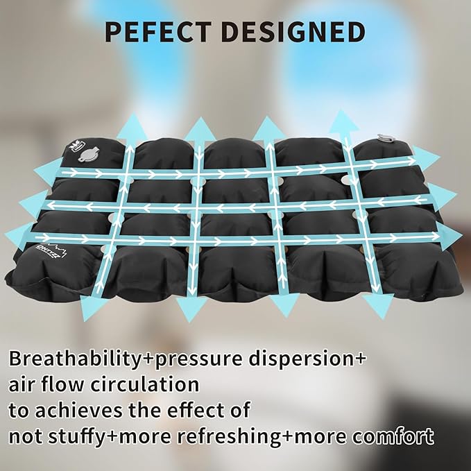 ONTYZZ Inflatable Seat Cushion Lightweight Stadium Seat Pad Travel Air Seat Cushion for Hiking Office Airplane Stadium Car