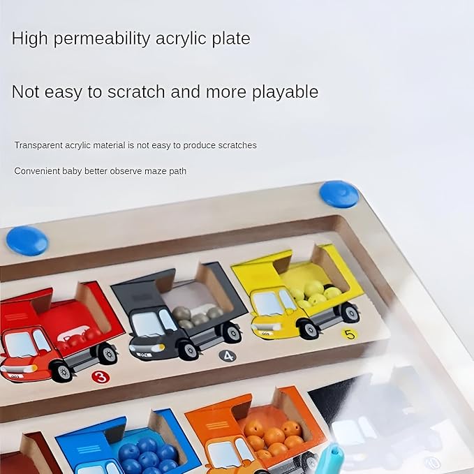 Olivia Magnetic Color & Number Maze - Montessori Wooden Puzzle Board, Educational - Toddler Fine Motor Skills Toys for Boys Girls 3 4 5 Years Old