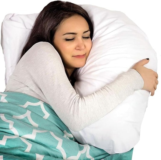 DMI Body Pillow, Side Sleeper Pillow and Pregnancy Pillow with Contoured Support to Eliminate Neck, Back, Hip, Joint Pain and Sciatica Relief with Removable Washable Cover, Firm, U Shape Neck Pillow