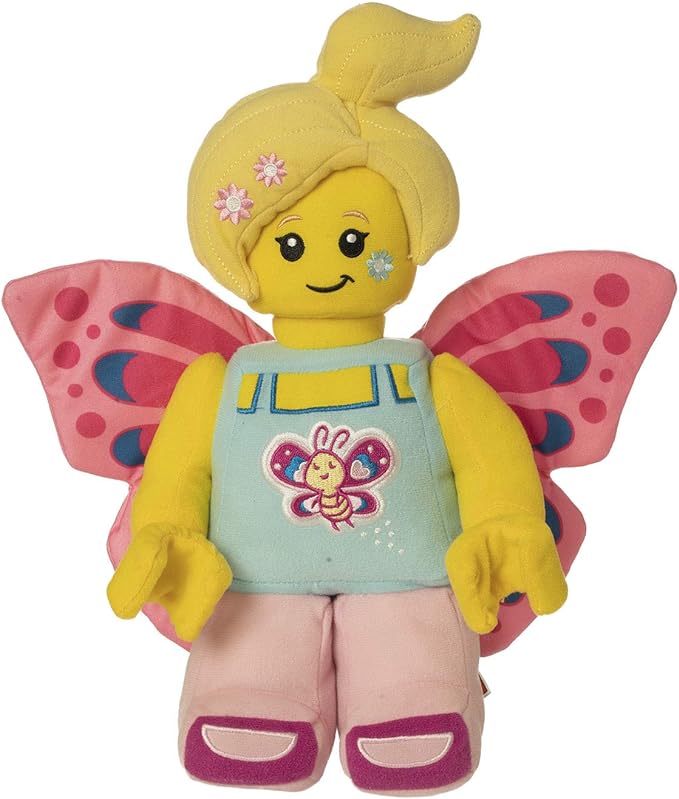 Lego Minifigure Butterfly Girl with Flowers 12" Plush Character