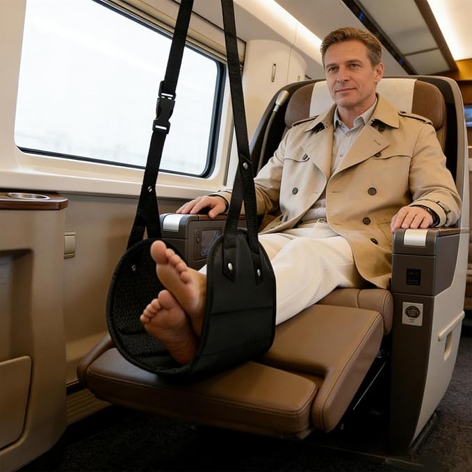 Foot Hammock for Plane | Leg Rest Sling | Thickened Leg Rest,for Airplane Travel Camping Car Bus Business Trip Office