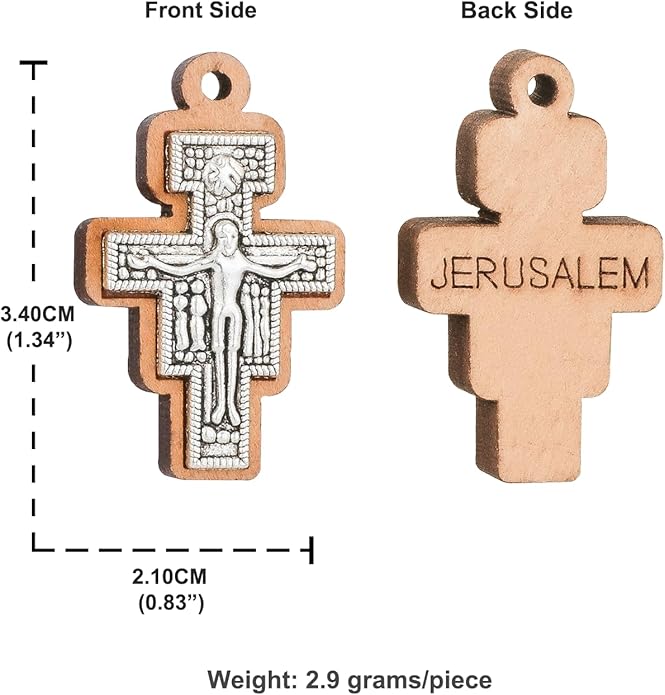 COTTVOTT Wooden Christian Jesus Cross/Orthodox Crucifix Charms Pendants for Rosary Necklace, DIY Jewelry Making Accessories Parts