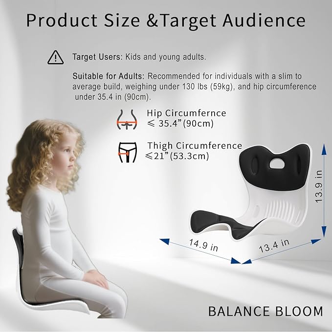 Ergonomic Back Support Office Chair Posture Correction Back Tailbone Pain Relief Seat Cushion Memory Foam Portable Floor seat Comfortable Lumbar Pillow Home Outdoor Gaming