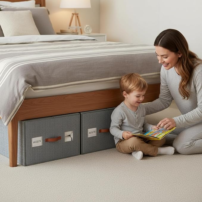 2 Pack Large Storage Bags for Comforters & Blankets, 70L Heavy-Duty blanket Organizers with Reinforced Walls ，Foldable 21"x18"x11" Space-Saving Design for Bedding Storage & sheet storage