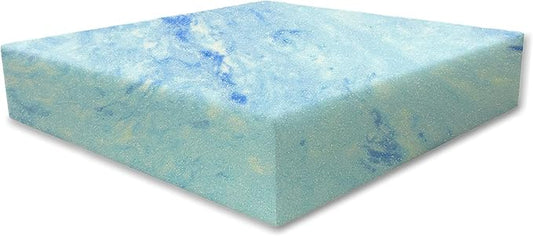 FoamRush 3"x 24" x 24" Gel Cooling Memory Square Foam Cushion, Upholstery Foam, Seat Replacement, Upholstery Sheet, Wheelchair Seat Cushion Replacement, Made in USA