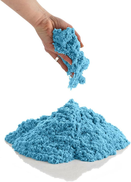 Blue 5 Pound Refill Pack - Including: 5 Pounds Moldable Indoor Play Sand, Storage Container and Inflatable Sandbox