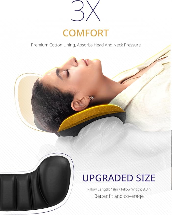 Bonairest Travel Pillow, Airplane Neck Pillow for Long Flight, Oversized Head Strap with 3D Eye Mask for Sleep, 360°Support Headrest, Stop Bobblehead, Ultimate Travel Essentials for Men Women Black