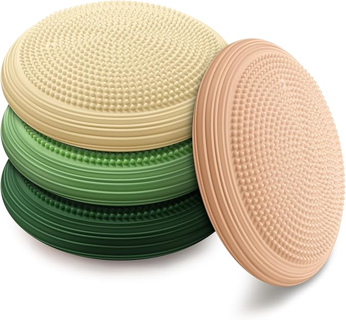 Libima 4 Pcs Wiggle Seat Inflated Wobble Cushion for Sensory Kid 13 Inches Balance Disc Flexible Seating for Classroom Sensory Pad for Chair Wiggle Cushion