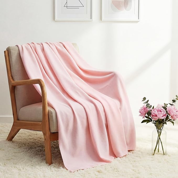 Kinlop Fleece Blanket Bulk 60 x 50 Inch Soft Lightweight Fleece Cozy Blanket Warm Throw Plush Pet Throw for Bed Couch Sofa Home Office Wedding Gifts Travel Camping(Pink Tones,40 Packs)