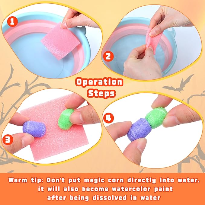 Junkin 1000 Pcs Magic Noodles Foam Crafts Puffs Corn Super Crafts Arts Kit Bulk Building Blocks Model Toys Valentines Kid Gifts for Kindergarten School Stimulates Creativity Supplies(Bright Colors)