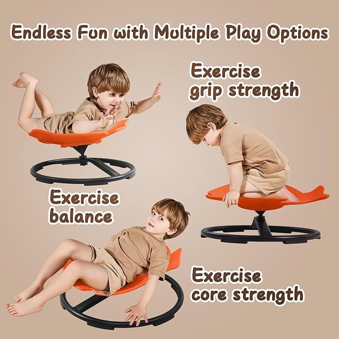 Autism Sensory Products Kids Swivel Chair Spinning Seat for Kids Sensory Sit and Spin Toys for Kids 5-7 Sensory Spinning Chair for Autistic Kids Outdoor Indoor Play