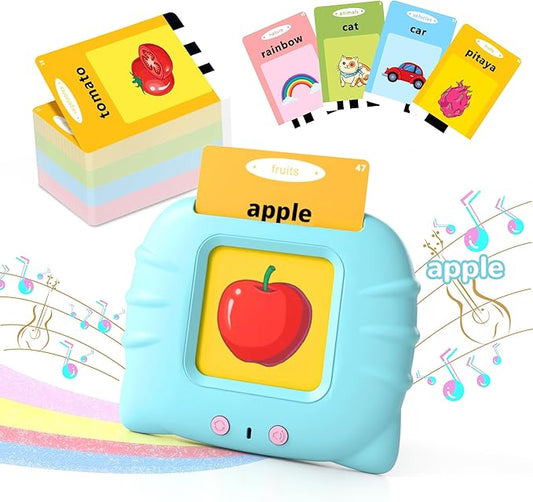Talking Flash Cards for Toddlers 1-3, Educational Toddler Toys for 1 2 3 4 5 Years Old Boys Girls Birthday Gift, Montessori Learning Toys for Toddlers, Autism Sensory Toys, Pocket Speech Therapy Toys