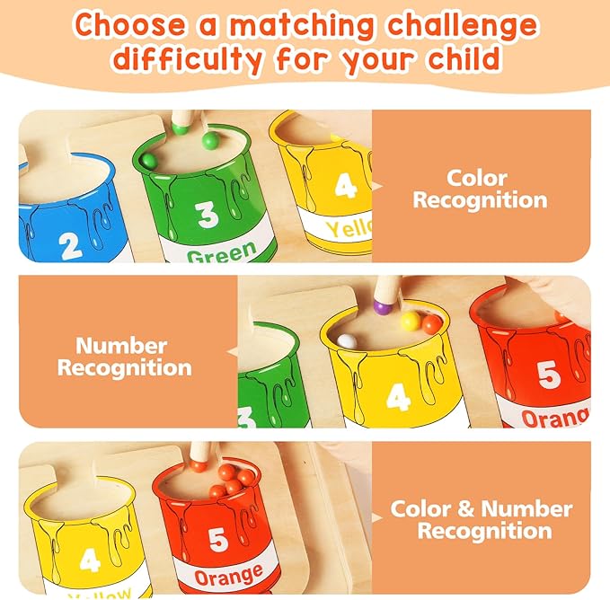 Magnetic Color and Number Maze, Montessori Toys for 3+ Year Old, Wooden Magnet Board Counting & Color Sorting Toddler Activities, Educational Fine Motor Skills Toys Gifts for 3-5 Years Old Boys Girls