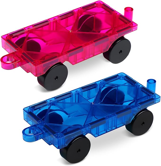 Bmag 2PCS Magnetic Car Set,Construction Vehicle Building Tiles,Magnet Toys Compatible with Magnetic Tiles,STEM Educational Toys for Boys and Girls