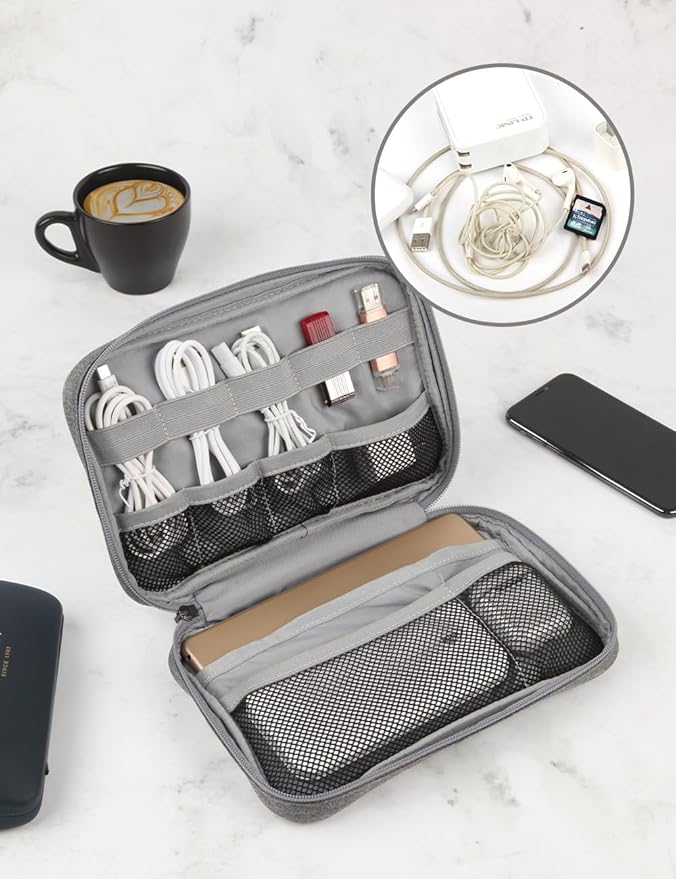 GOX Electronic Cable Organizer Travel Case Tech Pouch