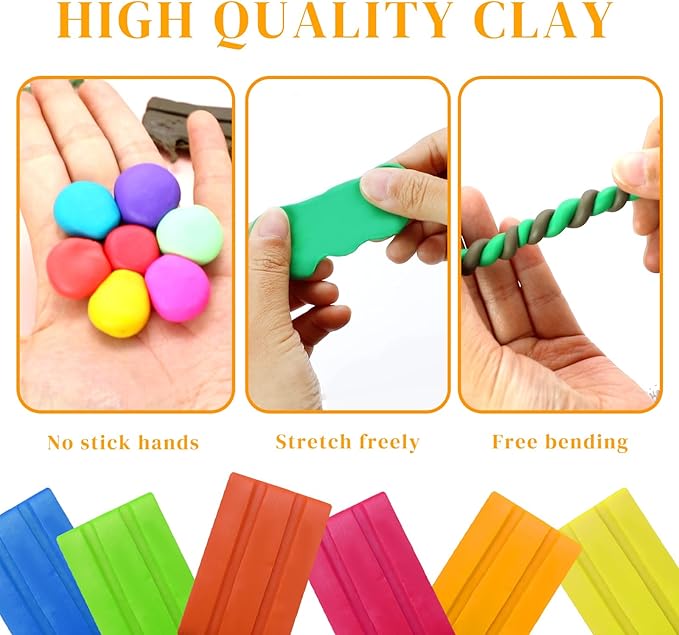 Artecho Polymer Clay, 82 Colors Modeling Clay for Kids, Christmas Earring Making Kit with Sculping Tools, Sculpey Clay Kit for Christmas Gifts