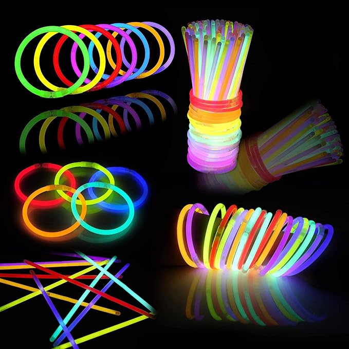 JOYIN 144 Pcs 8" Glowsticks, Bracelets Necklaces, Glow in the Dark Party Favors, Easter, Christmas, Halloween Supplies Pack, Football Party Supplies