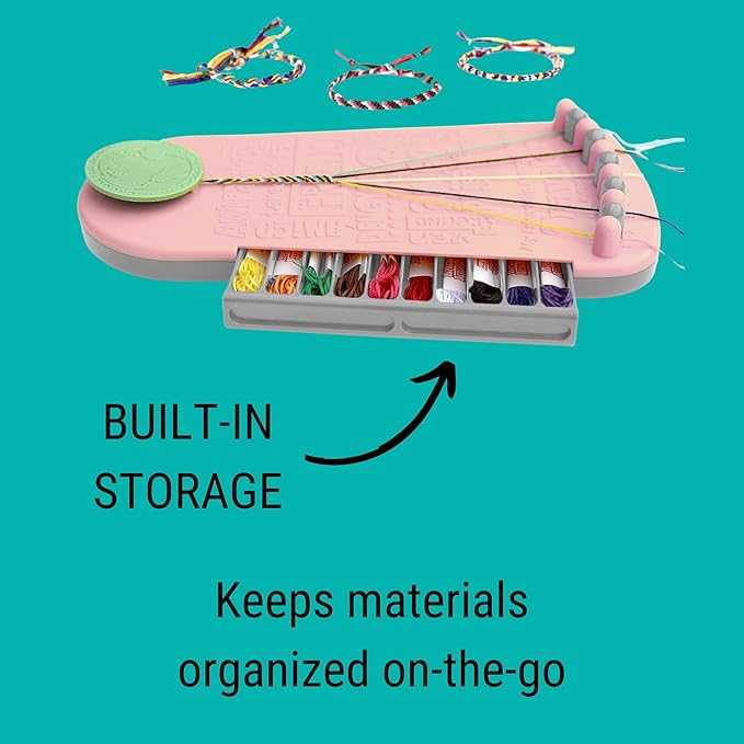 Choose Friendship My Friendship Bracelet Maker, 20 Pre-Cut Threads (Craft Kit/Kids Jewelry Kit) - Blush Pink