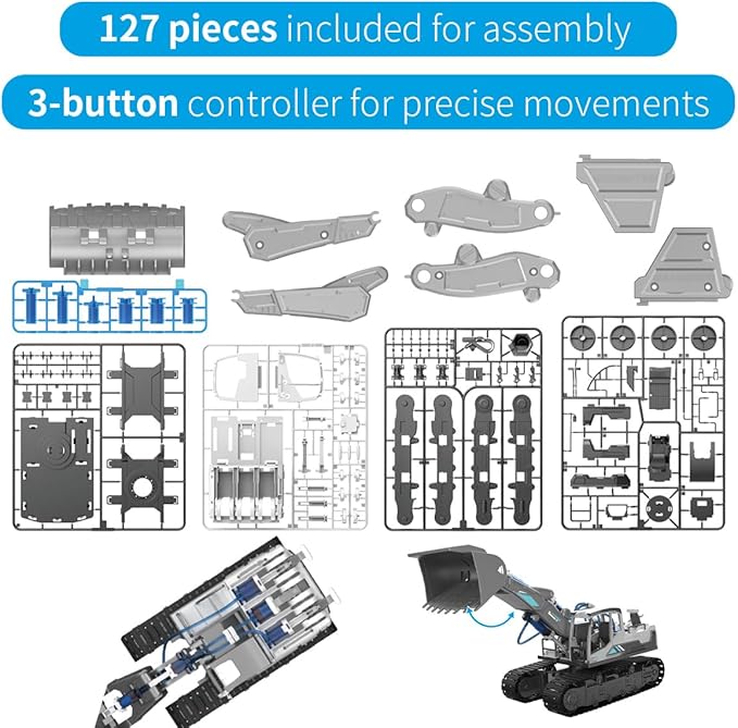 STEM Building Block Assembly Toy Set for Kids - Hydraulic Bulldozer Science Experiment Small Toys with Powerful Learning Experience Best Gift Toys for Boys Girls Age 8-12
