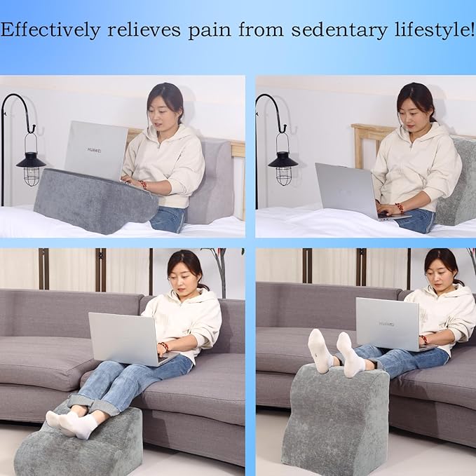 Foot Rest for Under Desk at Work.Multifunctional 3-Tier Foot Stool,with Washable Footrest.for Under Desk,Office Chair Gaming Chair & Sofa,Leg Elevation Pillow,Supports Posture -Dark Grey