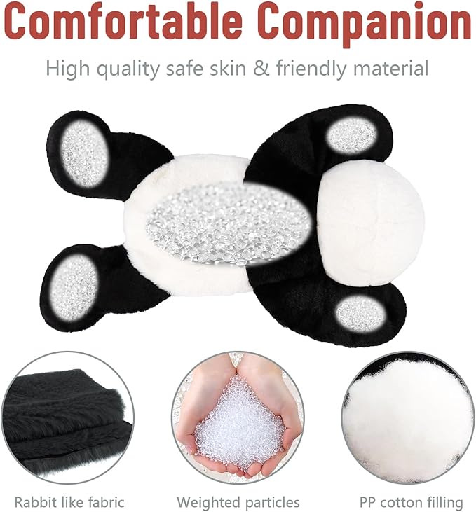 Niuniu Daddy 20" | 3.3 Pound Panda Weighted Stuffed Animals Plush Toys, Large Pillowfort Plush Animals for Kids Adults, Heavy Beads Big Body Pillow for Presents Birthday Christmas Holiday