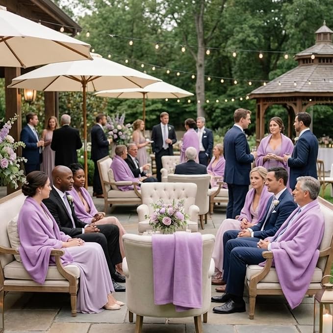 Kinlop Fleece Blanket Bulk 60 x 50 Inch Soft Lightweight Fleece Cozy Blanket Warm Throw Plush Pet Throw for Bed Couch Sofa Home Office Wedding Gifts Travel Camping (Purple,40 Packs)