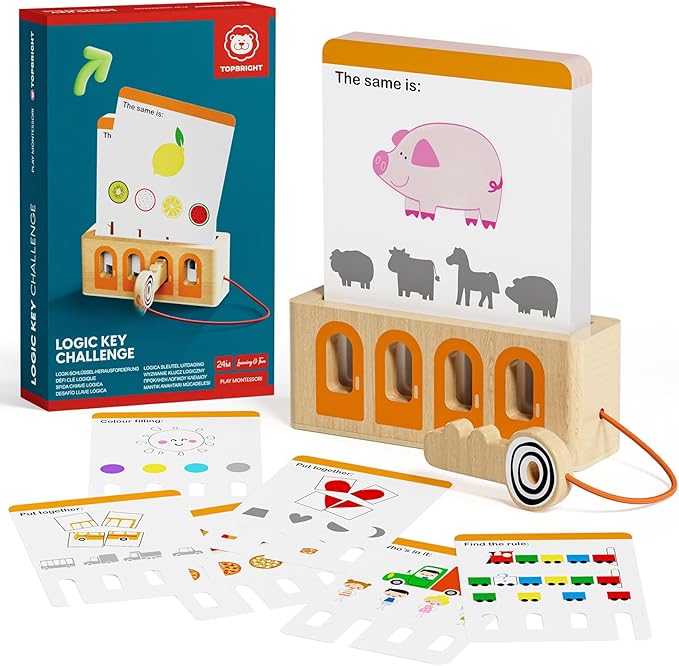 TOP BRIGHT Montessori Flash Cards for Toddlers - Numbers, Shapes & Colors, Logic Key Montessori Toys for 2 Year Old, Preschool Learning Activities for 2 3 4 Years Old