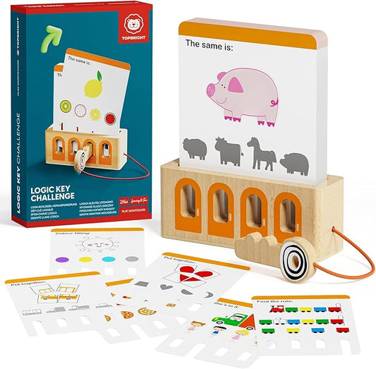 TOP BRIGHT Montessori Flash Cards for Toddlers - Numbers, Shapes & Colors, Logic Key Montessori Toys for 2 Year Old, Preschool Learning Activities for 2 3 4 Years Old