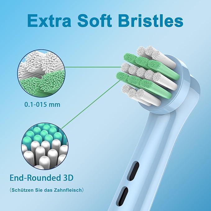 Kids Replacement Heads Compatible with Braun Oral B Kids Electric Toothbrush, Extra Soft Replacement Toothbrush Heads for Gentle Care, Kids Toothbrush Heads are for Ages 3+ and 6-12, 8 Count