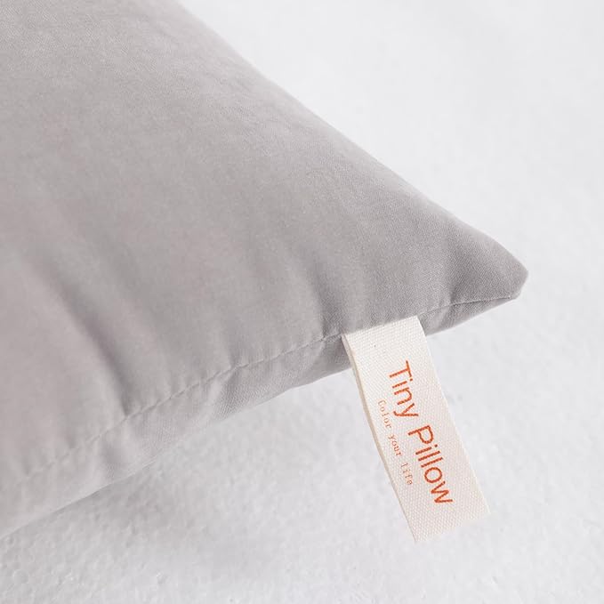 NTBAY Tiny Pillows, Down Alternative 7"x11" Microfiber Mini Pillow for Travel, Pets, Soft Machine Washable Small Pillows for Neck, Wrist, Lumbar and Knee, Light Grey