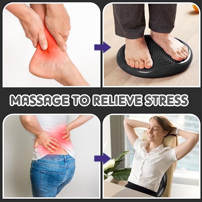 Jerify 4 Pcs Wiggle Seat Flexible Inflated Wobble Cushion Stability Balance Pad Balance Disc Sensory Seat for Men Women Fitness Physical Exercise Improving Posture Home Office