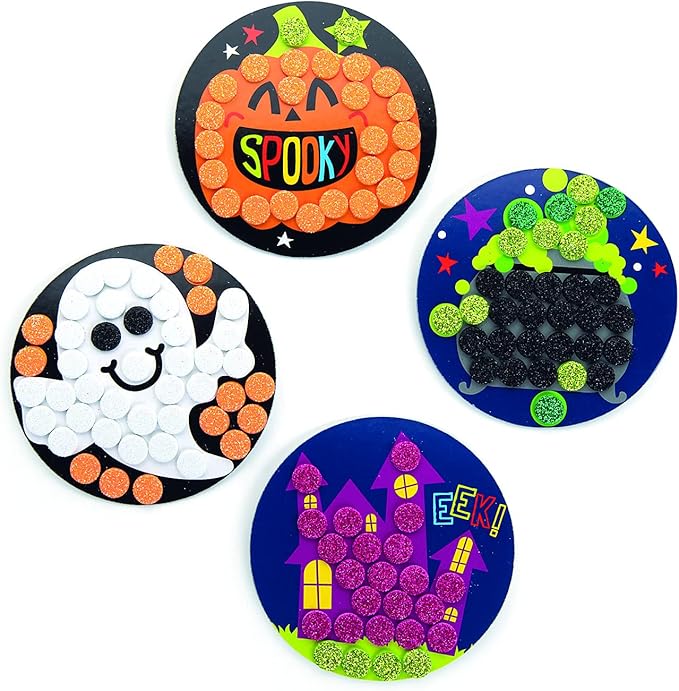 Fun Express Halloween Glitter Mosaic Magnet CK-12 - Craft Kits - 12 Pieces