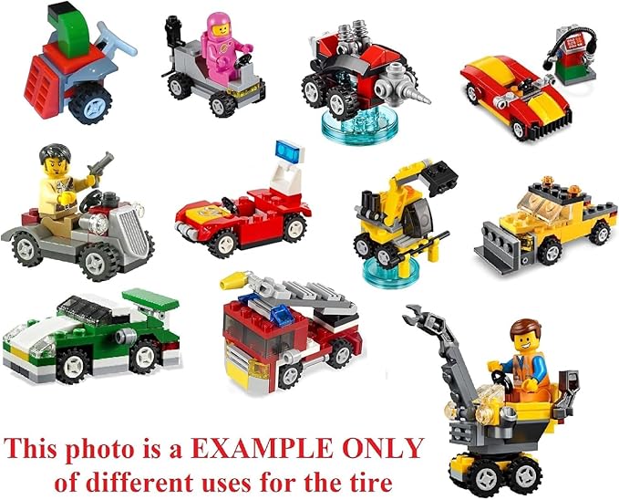 NEW Lego Tire, Wheel and Square Axles Bulk Lot - 100 Pieces Total