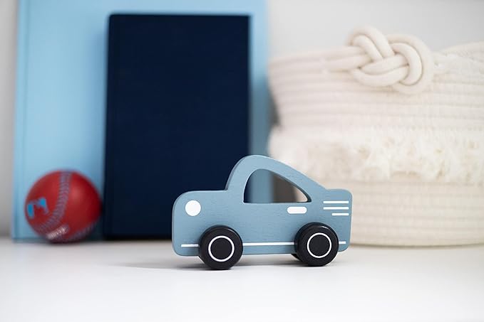 Pearhead Wooden Toy Car, Push and Pull Montessori Baby and Toddler Toy, Gender-Neutral Push Toy, Baby Girl or Baby Boy Nursery Accessory