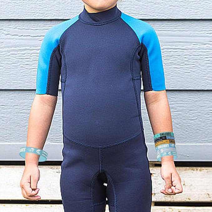 48PCS Surfs Up Party Rubber Bracelets, Summer Surf Themed Birthday Party Supplies Decorations Surf's Up Gifts Prize Goodie Bag Favors Surfing Silicone Wristbands