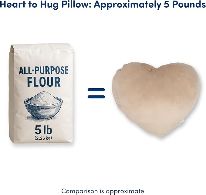 HUGIMALS Heart to Hug Pillow in Lavender | 5 lb Cozy Weighted Pillow for Self Care Ultra Soft Sensory Heart Shaped Pillow for Comfort, Relaxation, Sleep - Thoughtful Gift for Adults and Teens