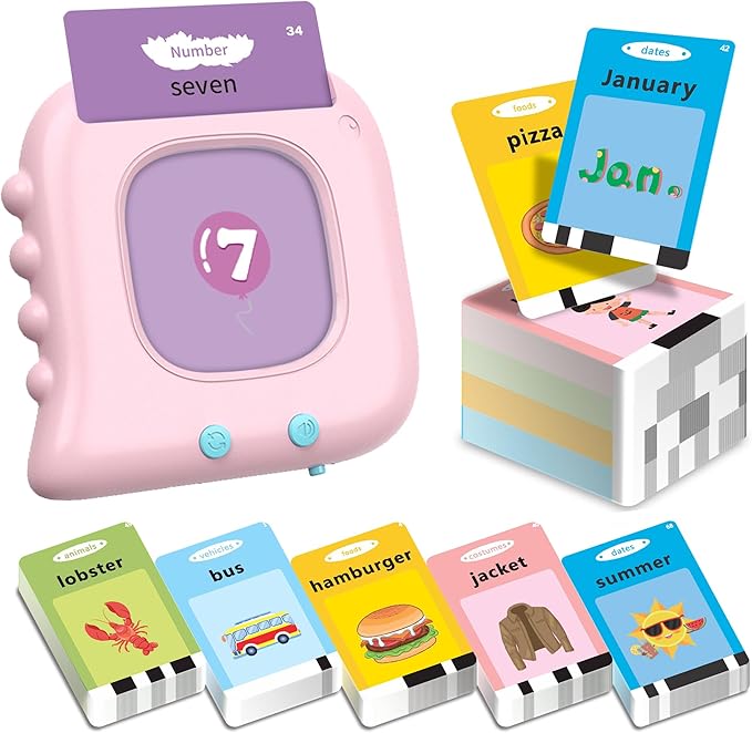 Pocket Speech Therapy Materials for Toddler 1-6, 510 Sight Words Talking Flash Cards, Autism Sensory Toys Montessori Learning Resources Kindergarten Preschool Educational Toys, Birthday Gift for Girls