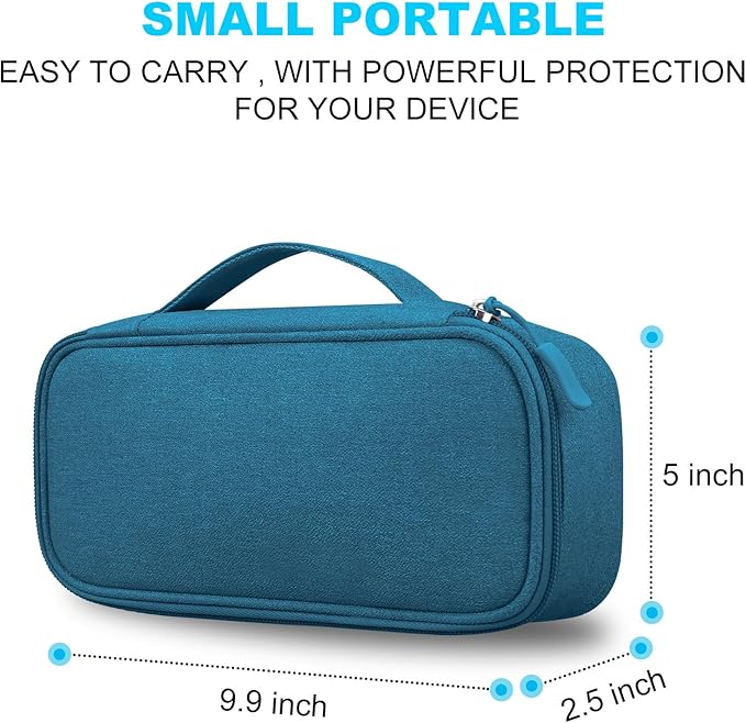 Lacdo Electronic Organizer Travel Cable Organizer Bag Pouch Tech Electronic Accessories Carry Case Portable Double Layers Charger Case for Cable, Cords, Charger, Earphone, Power Bank, Green